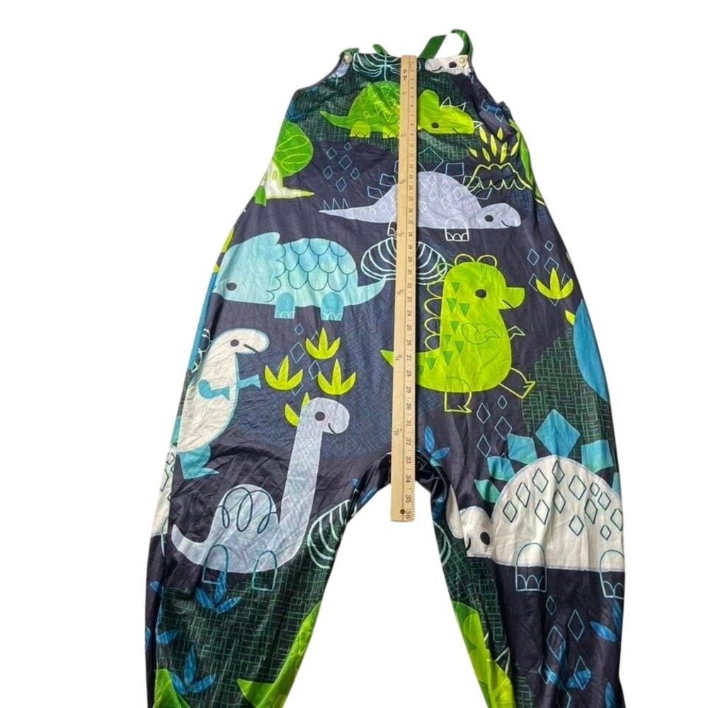 Green and blue dinosaur print romper drop crotch L/XL teen